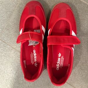 Adidas Samba Jane Red and White Mary Jane
